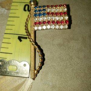 USA | Jewelry | Vintage Rhinestone American Flag Pin | Poshmark